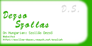 dezso szollas business card